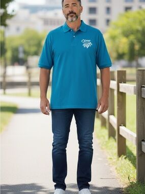 Jerzees Teal Men's Short-Sleeve Polo